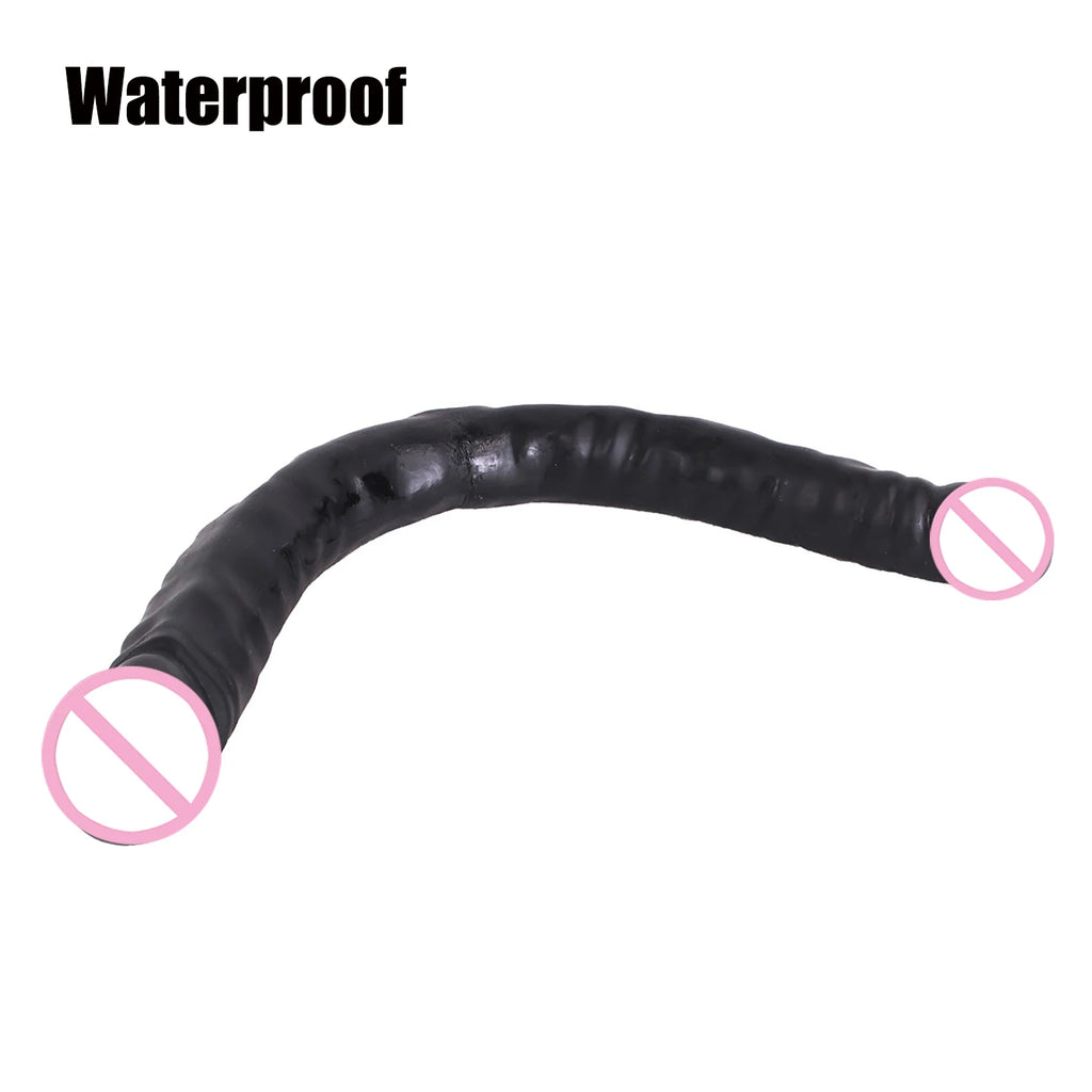 18.5 Inch Overlength Double Dildos Soft Double Headed Penis Realistic Phallus Double Penetration Vagina and Anus Sex Toys Dick