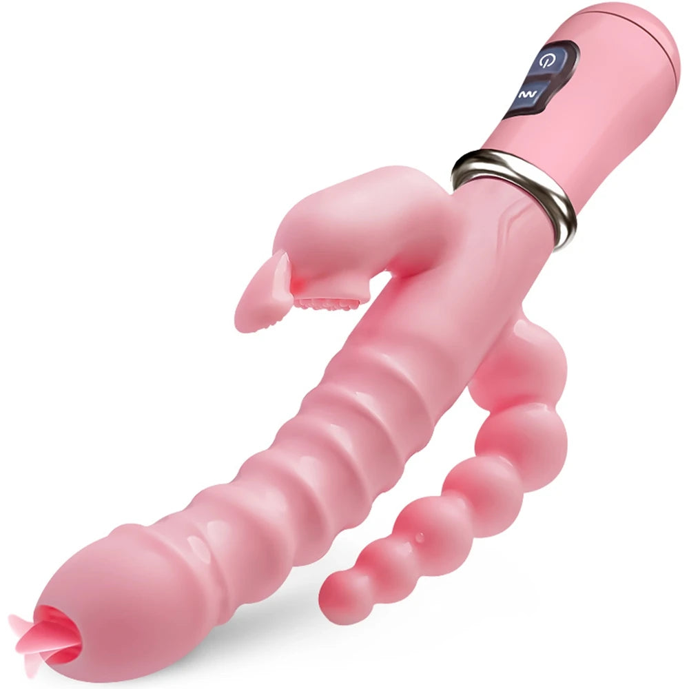 3 in 1 Vibrators for Women 12 Mode Vibrating Anal Tongue Licking Clitoris Stimulator G spot Massager Erotic Sex Toys for Women