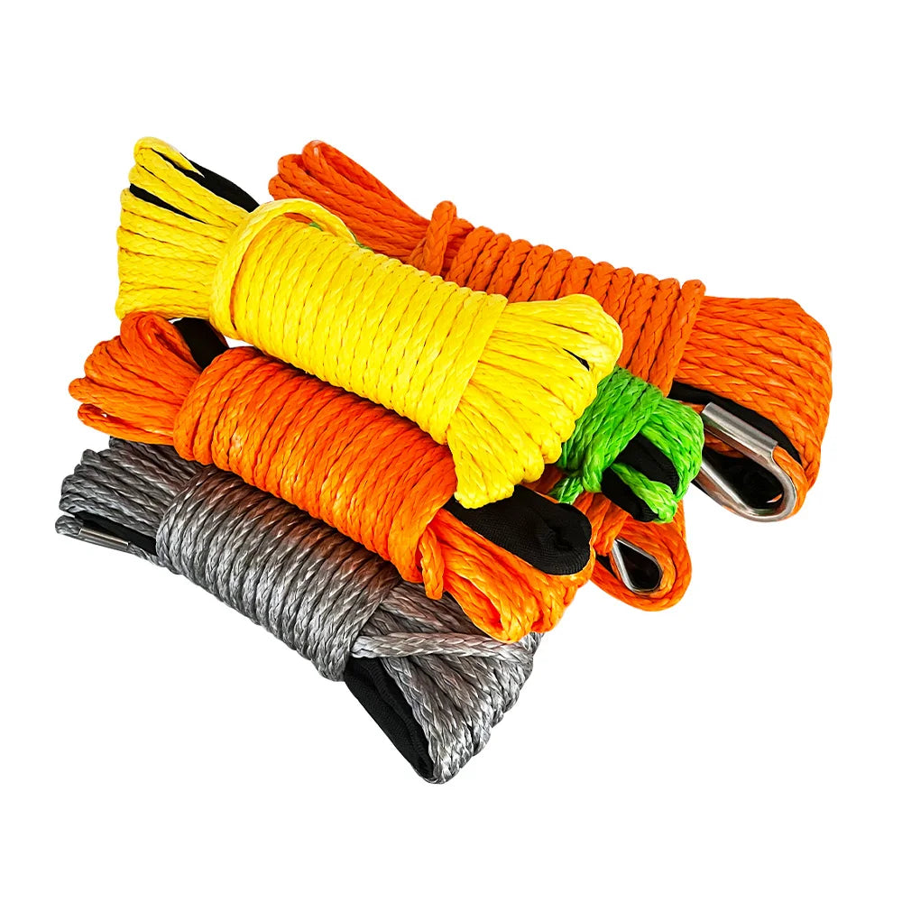 Hot Selling High Strength UHMWPE Colorful Winch Rope Fiber Braided Towing Rope for Off-Road Car Rescue Emergency Tool Kit