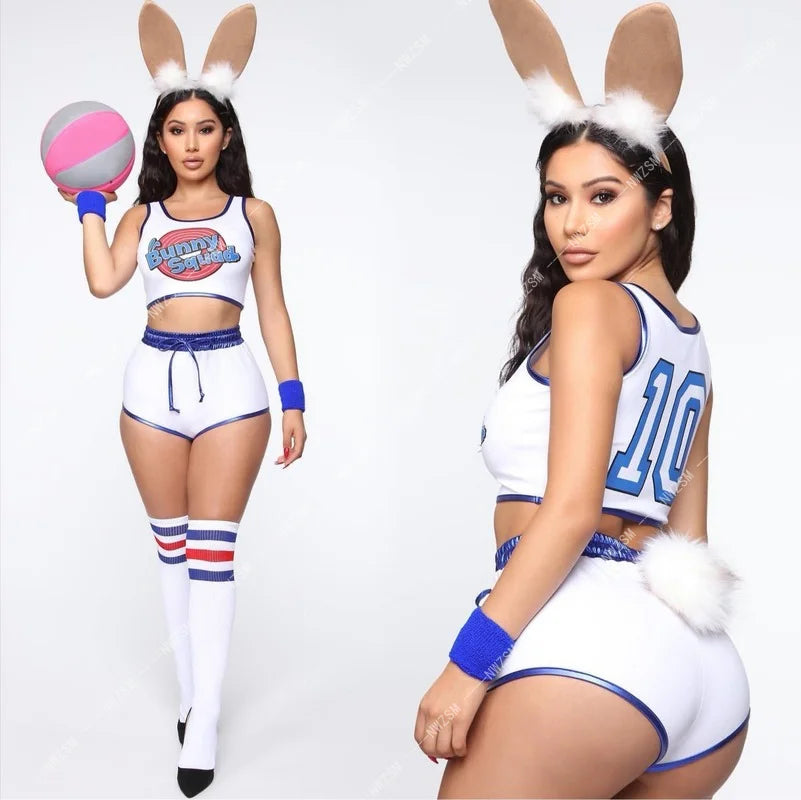 Lola Cos Bunny Cosplay Costume Space Lola Bunny Rabbit Disguise Woman Sexy Basketball Jersey Halloween For Women Adults