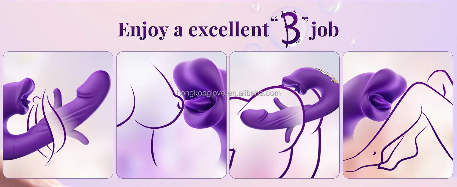 Drop Shipping 3 in 1 Realistic Tongue Licking and Slap Vibrator Clitoris Stimulation Female G Spot Orgasm Dildo Vibrator