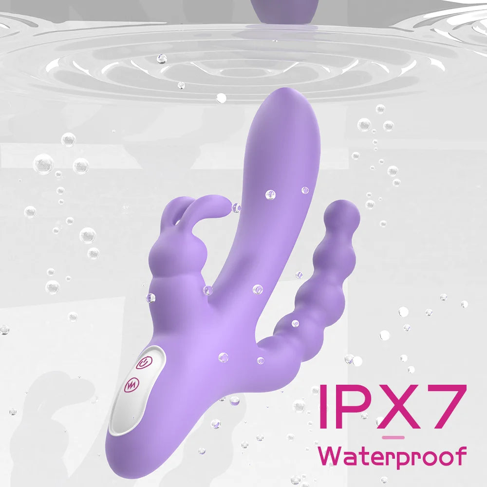New Arrival Medical Silicone+ABS 9-frequency Vibration G-spot and Anus Stimulus Rabbit Vibrators
