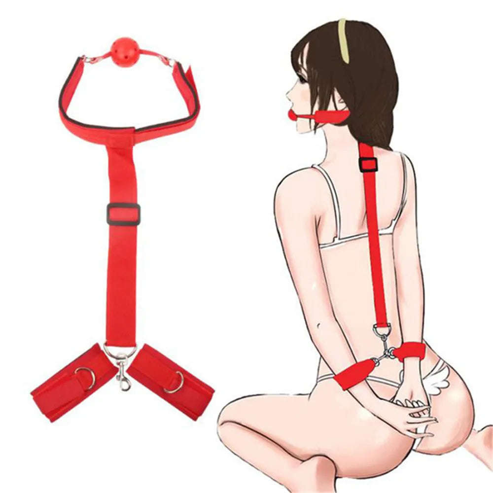 Adults Games BDSM Bondage Gear Set Handcuffs Ankle Cuff Restraints Erotic Products Sex Toys For Woman Couples Sex Furniture Shop