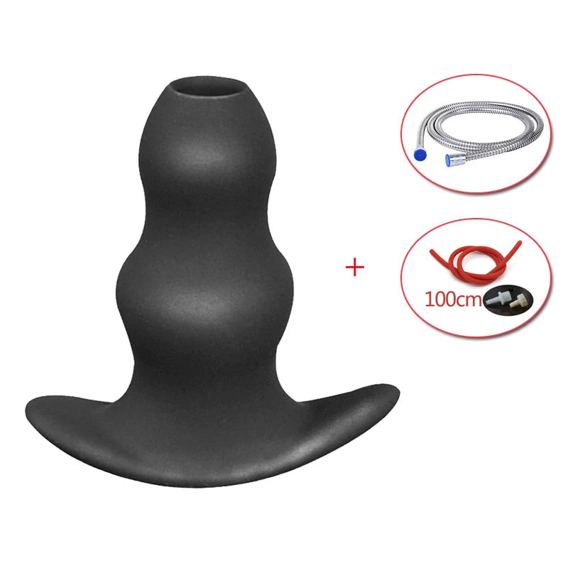Silicone Anal Expanding Plug Bidet Wash Enema Anal Cleaning Buttplug Retention Nozzle Enema Anus Dilator Anal Enlarge Shower