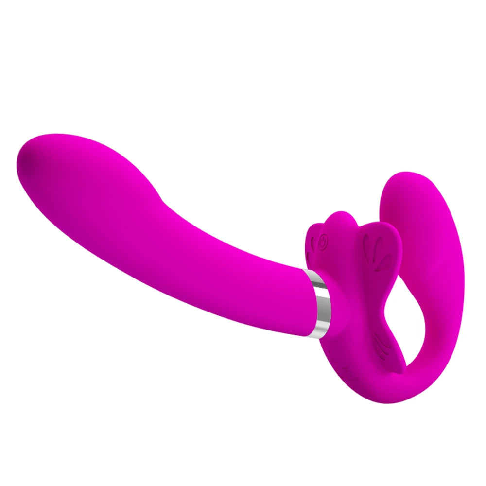 Strapless Strap-on Dildo Vibrators for Women Double-heads Vibrating Penis Lesbian Erotic Toys for Adult Sex Toys for Couples