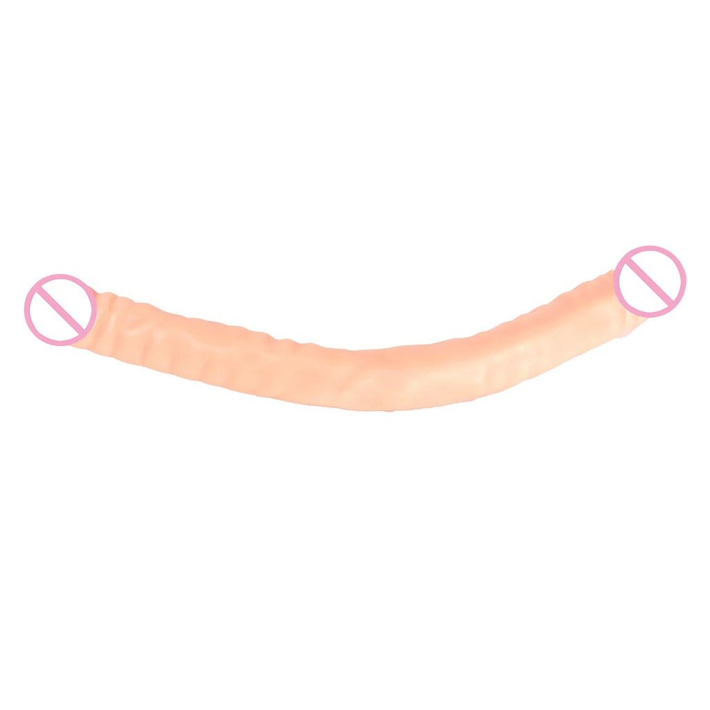 18.5 Inch Overlength Double Dildos Soft Double Headed Penis Realistic Phallus Double Penetration Vagina and Anus Sex Toys Dick