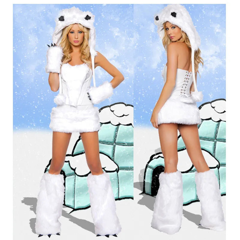 New Sexy Furry Wolf Girl Costume Wolf Women Costumes Halloween Furry Costumes For women Animal Costume Cosplay Christmas Costume