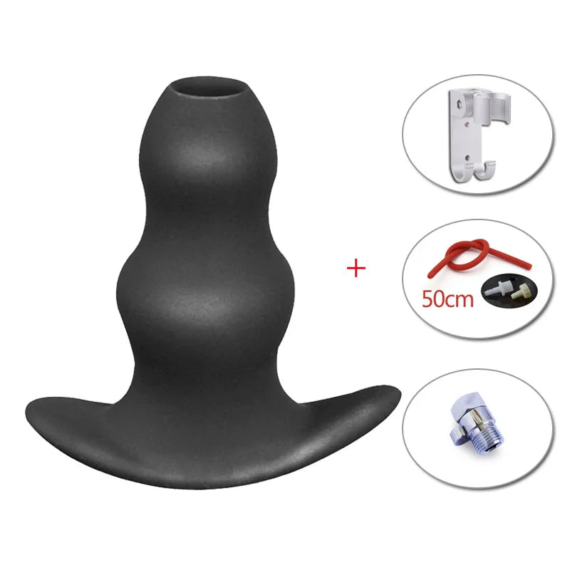 Silicone Anal Expanding Plug Bidet Wash Enema Anal Cleaning Buttplug Retention Nozzle Enema Anus Dilator Anal Enlarge Shower