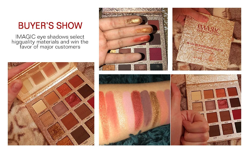 IMAGIC Eyeshadow Palette Matte Make Up Palette Highlight Blus Shimmer Pearlescent Waterproof  Eye shadow Powder And Body Paint
