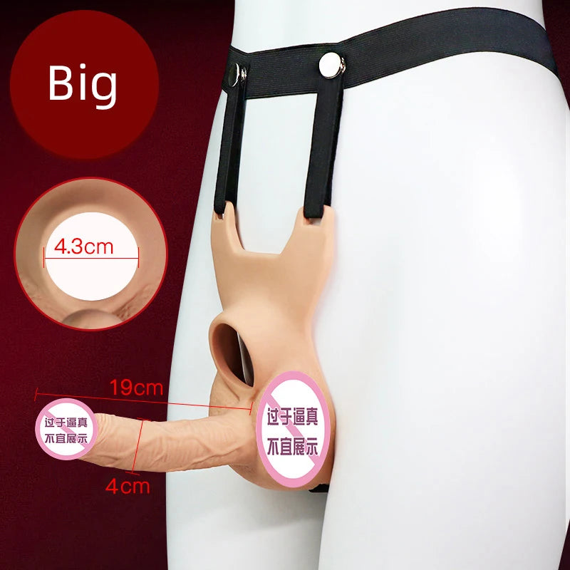 3 Size Wearable Vibrators Dildo for Panties double penetration Penis  Anal Toy Butt Plug For Lesbian Gay Adjustable Strap silent