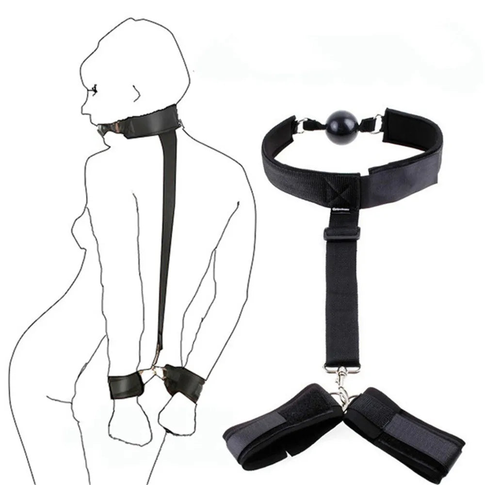 Adults Games BDSM Bondage Gear Set Handcuffs Ankle Cuff Restraints Erotic Products Sex Toys For Woman Couples Sex Furniture Shop