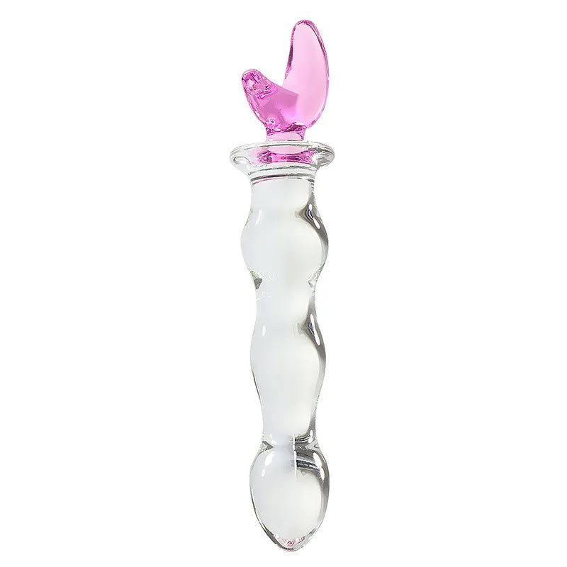 Glass Dildo Sex Penis Large Crystal Pink Heart Butt Plug Vagina Ball Big Glass Anal Dildo Bead Fake Penis Sex Toys For Women Gay