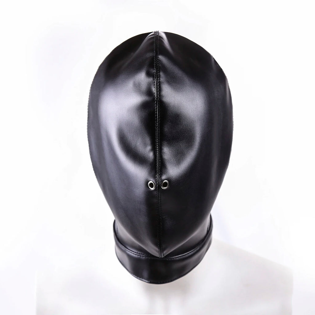 Thierry Fetish Sensory Deprivation Bondage Head Hood, The PU Leather SM Toys Sex Products for Couples Adult Game Roleplay