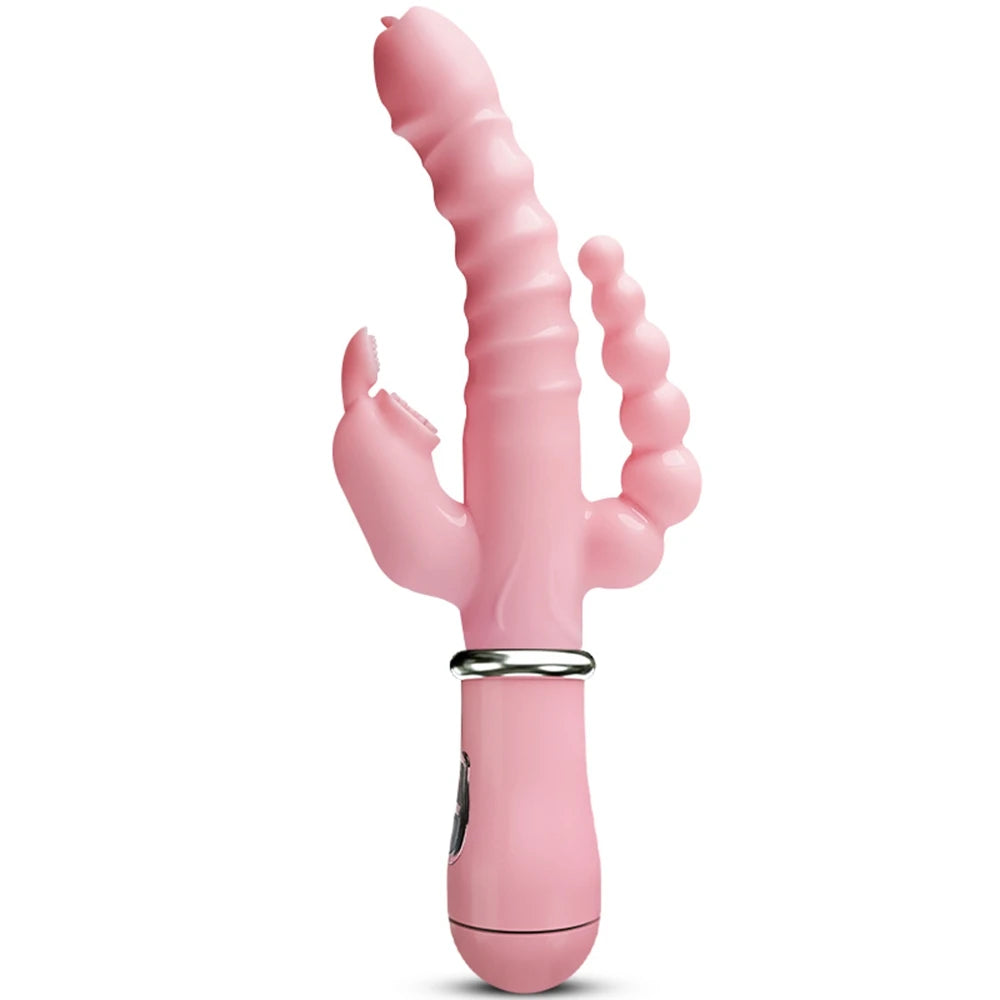 3 in 1 Vibrators for Women 12 Mode Vibrating Anal Tongue Licking Clitoris Stimulator G spot Massager Erotic Sex Toys for Women