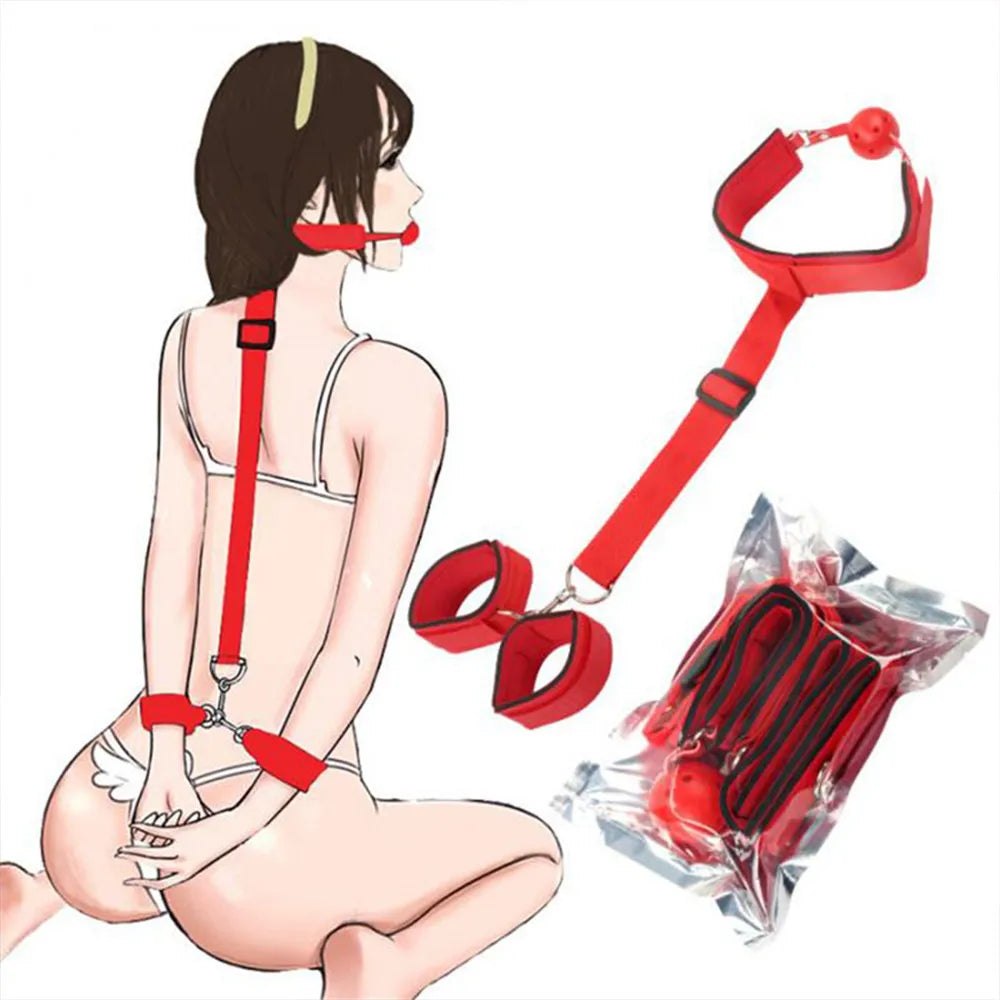 Adults Games BDSM Bondage Gear Set Handcuffs Ankle Cuff Restraints Erotic Products Sex Toys For Woman Couples Sex Furniture Shop