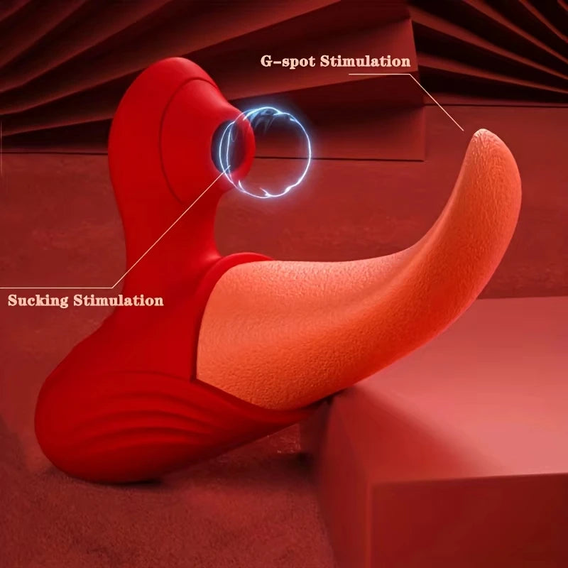 Realistic Tongue Licking Vibrator G-spot Nipple Double Stimulator  Rabbit Vibrator for G-Spot Orgasm Massage Adult Toy for Women