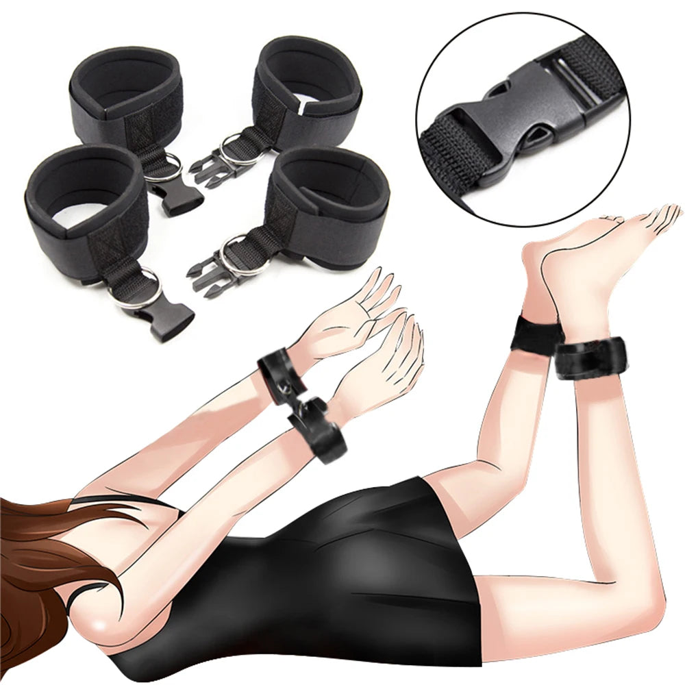 Adult Games Erotic Couples No Vibrators BDSM Bondage Restraints Fetish Slave Handcuffs & Ankle Cuffs Sex Toys For Women Sex Shop