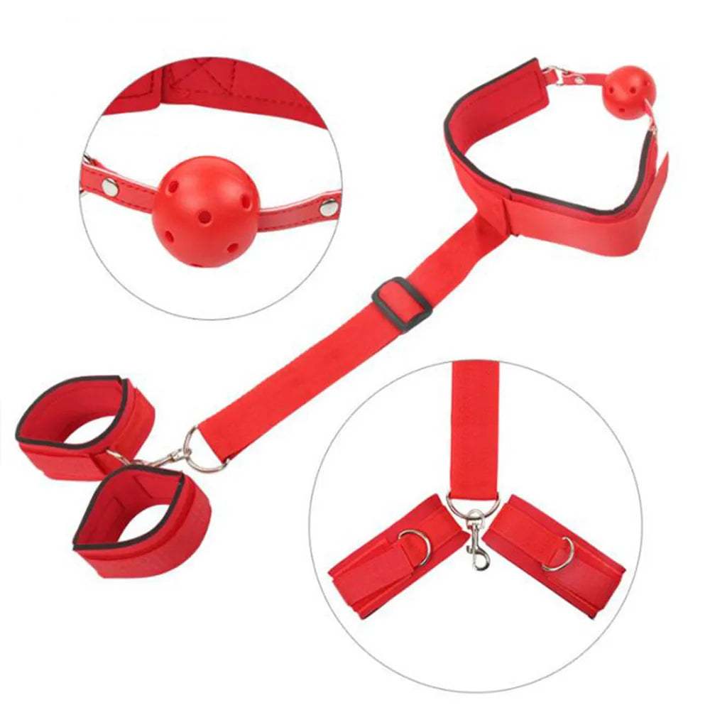 Adults Games BDSM Bondage Gear Set Handcuffs Ankle Cuff Restraints Erotic Products Sex Toys For Woman Couples Sex Furniture Shop