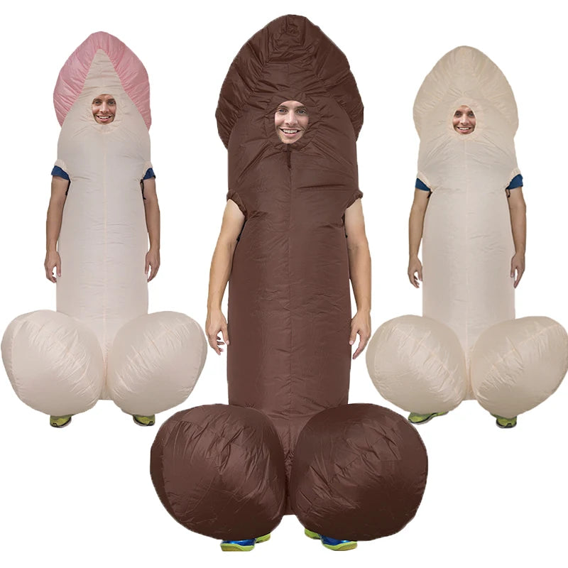 Penis Inflatable Costumes For Adult Sexy Dick Jumpsuit Funny Dress Disfraz Holiday Paty Halloween Anime Cosplay Suit