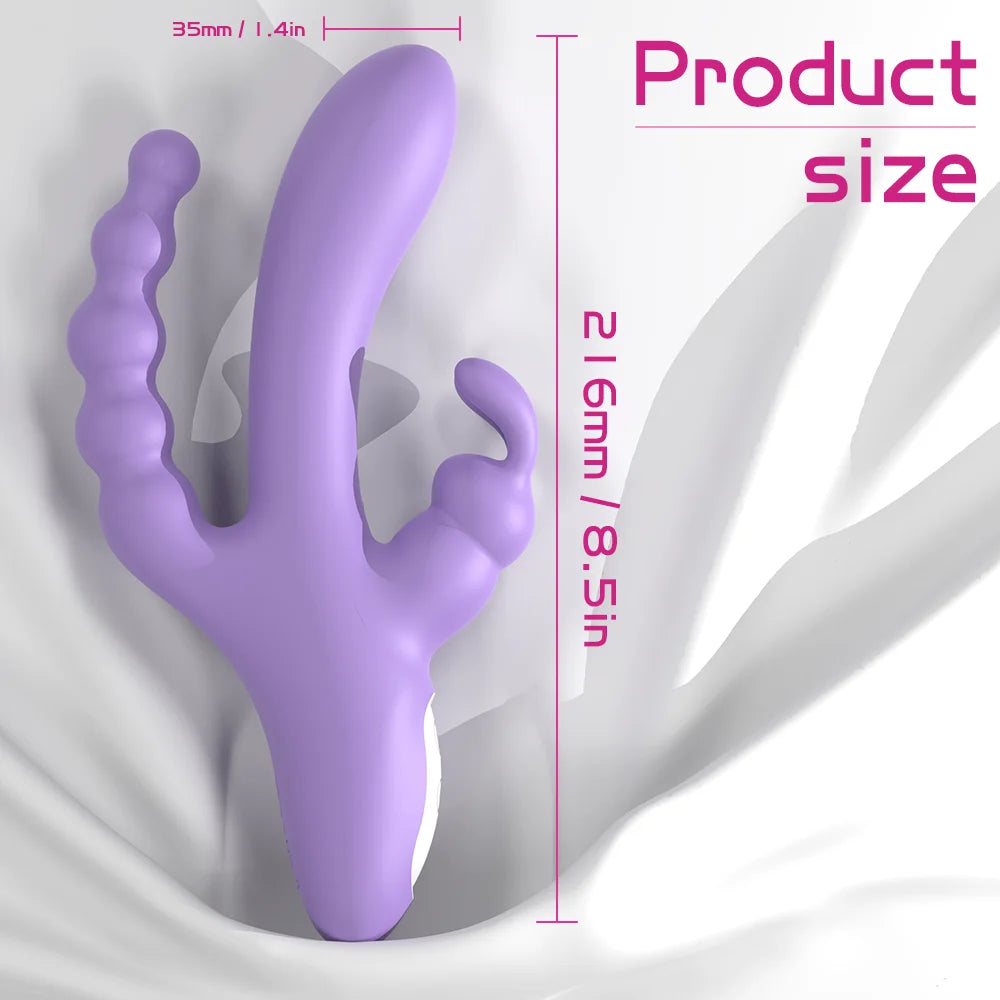 New Arrival Medical Silicone+ABS 9-frequency Vibration G-spot and Anus Stimulus Rabbit Vibrators