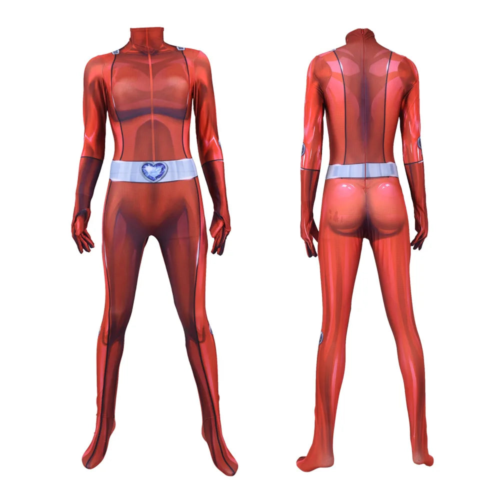 Totally Spies Cosplay Bodysuit for Adults and Girls, Anime Clover Ewing Jumpsuits, Halloween Samantha Simpson Alexandra Costume