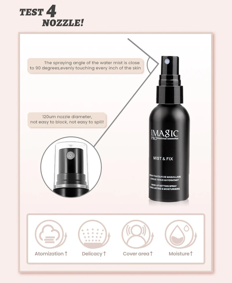 IMAGIC 80ml Makeup Setting Spray Long Lasting Oil Controlling Natural Water Mist Quick Makeup Setting Moisturizing Fix Spray