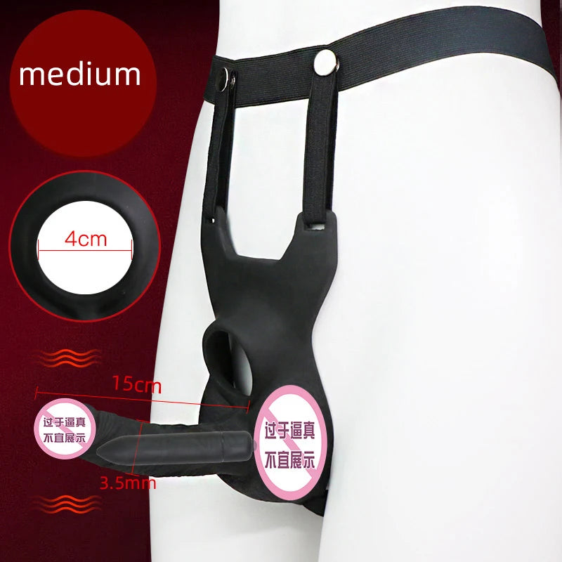 3 Size Wearable Vibrators Dildo for Panties double penetration Penis  Anal Toy Butt Plug For Lesbian Gay Adjustable Strap silent
