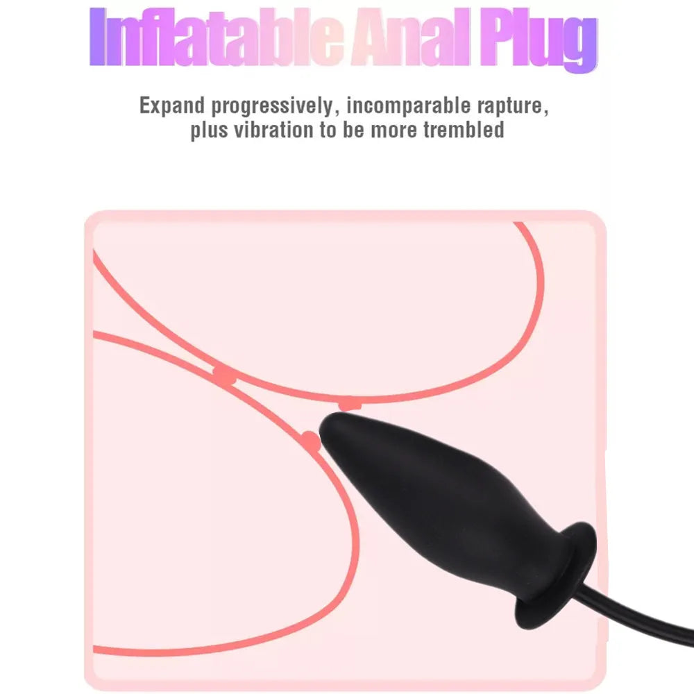 Water Spray Inflatable Anal Plug Anal Enema Cleaner Anus Dilator Dildo Silicone Buttplug Expander Washer Sex Toys for Women Men