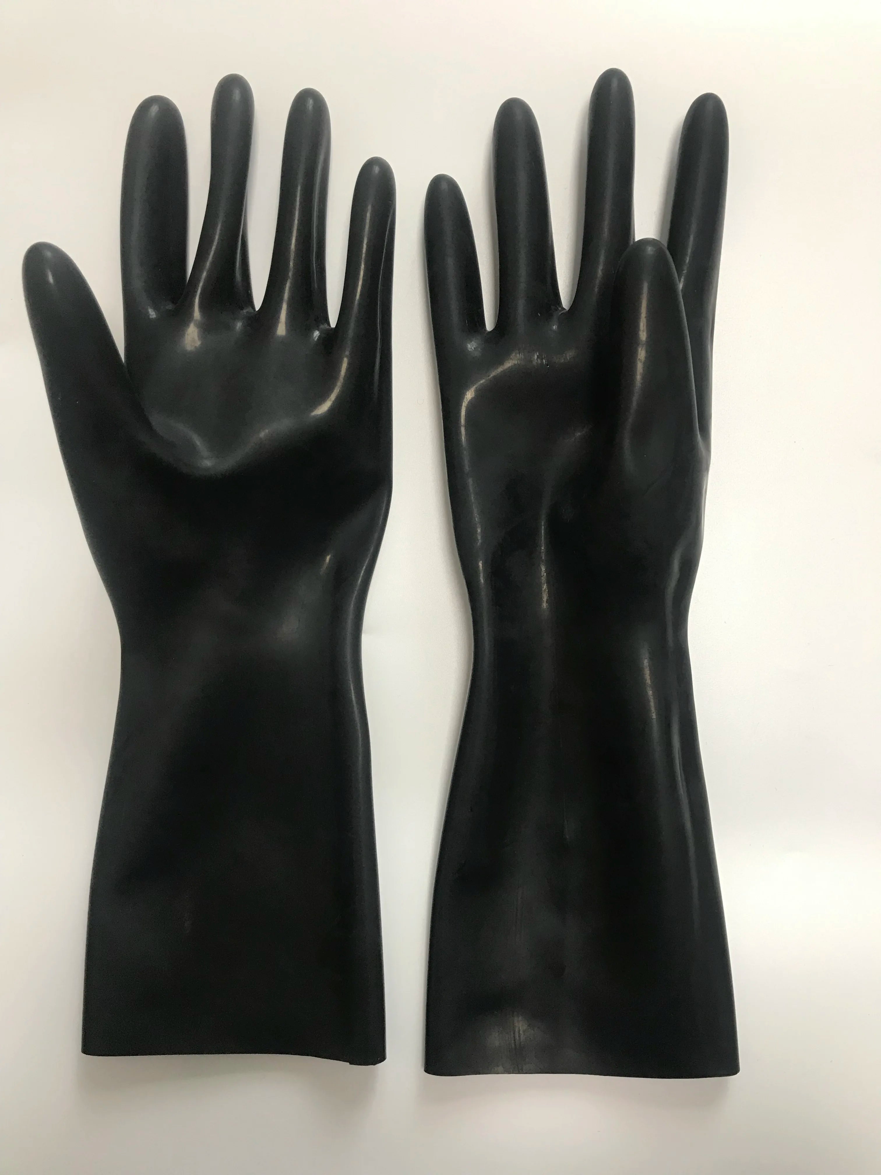 Chlorated Unisex Short Latex Gloves Mittens Fetish Slim Finger Wrist Length Seamless 3D