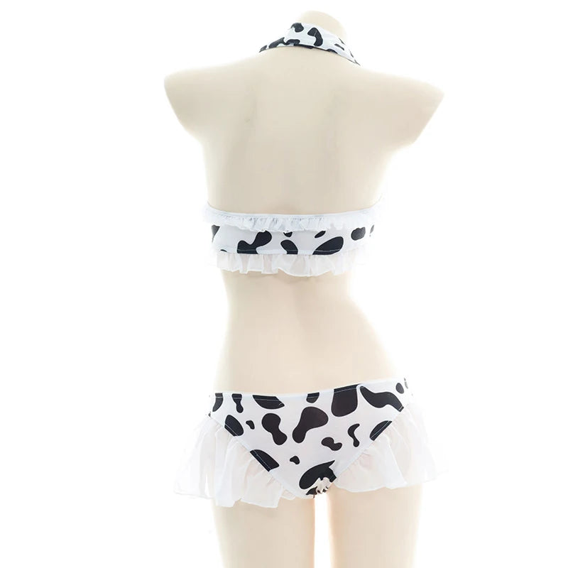 AniLV Anime Cartoon Cow Series Bodysuit Underwear Maid Unifrom Costume Kawaii Girl Bikini Swimsuit Set Outfit Cosplay