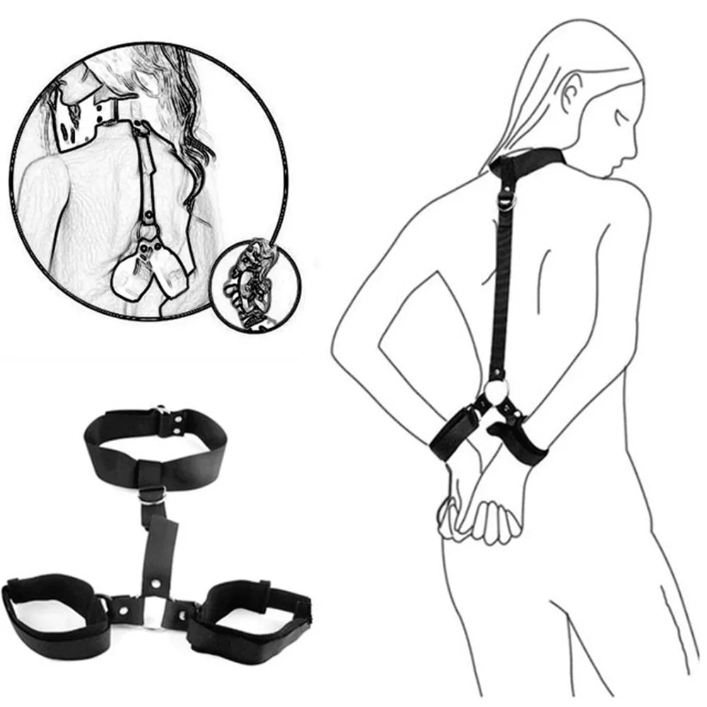 Adults Games BDSM Bondage Gear Set Handcuffs Ankle Cuff Restraints Erotic Products Sex Toys For Woman Couples Sex Furniture Shop