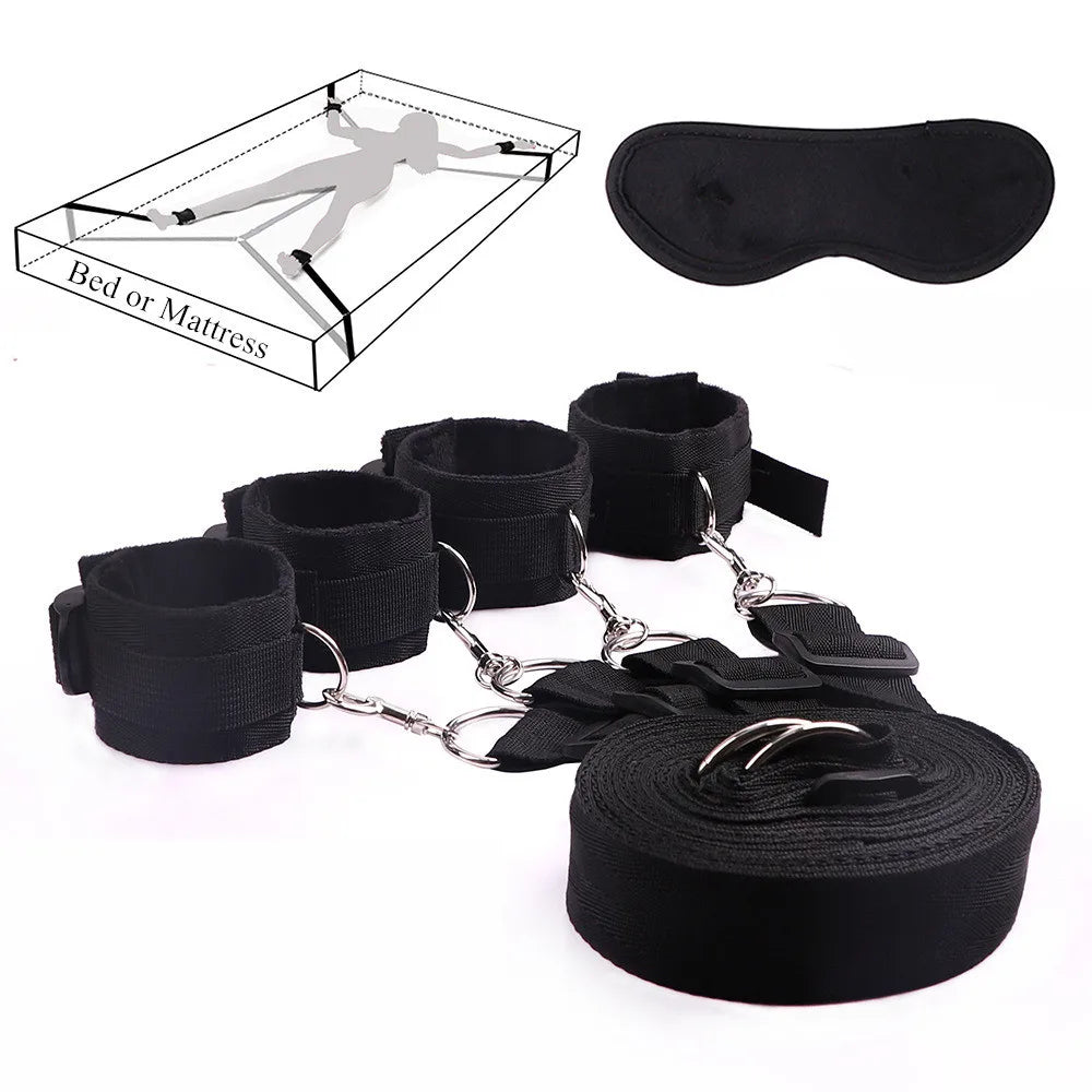 Adults Games BDSM Bondage Gear Set Handcuffs Ankle Cuff Restraints Erotic Products Sex Toys For Woman Couples Sex Furniture Shop
