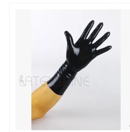 Chlorinated Unisex Latex Short Gloves Mittens Rubber Wrist Fetish Costumes