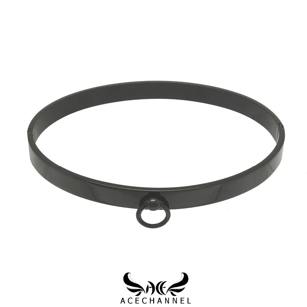 Polished Stainless Steel Slave Choker Necklace Gold Black Silver Color Fetish Wear Women's Jewelry
