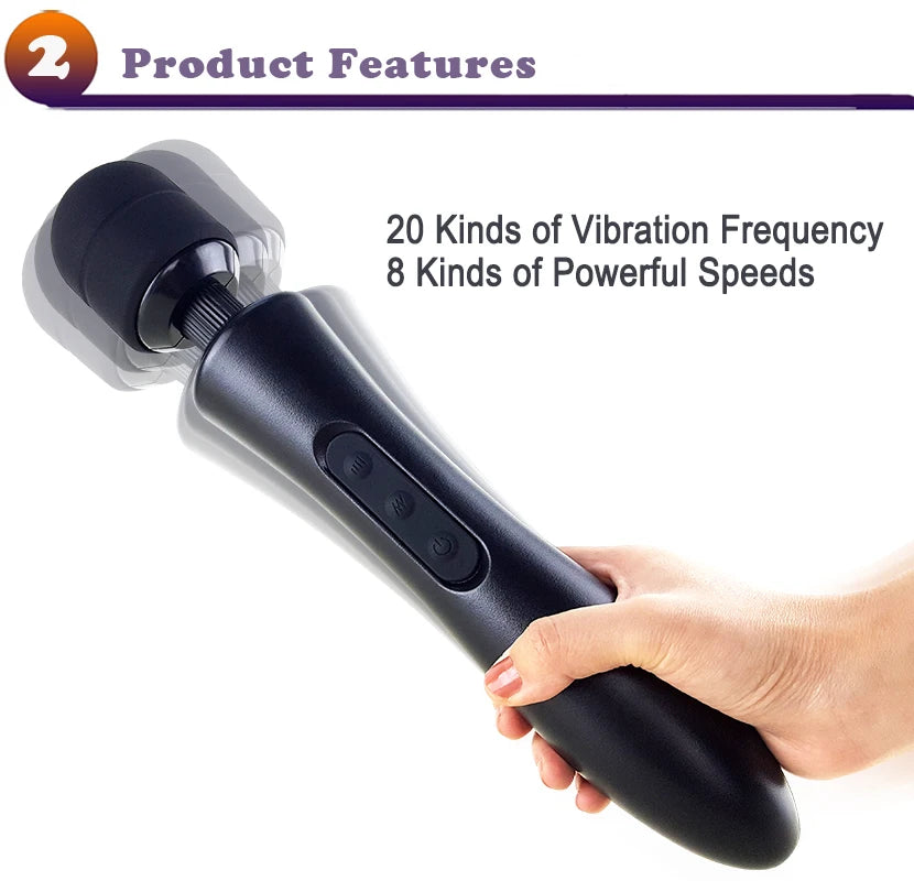 Huge Magic Wand Vibrators for women, USB Charge Big AV Stick Female G Spot Massager Clitoris Stimulator Adult Sex Toys for Woman