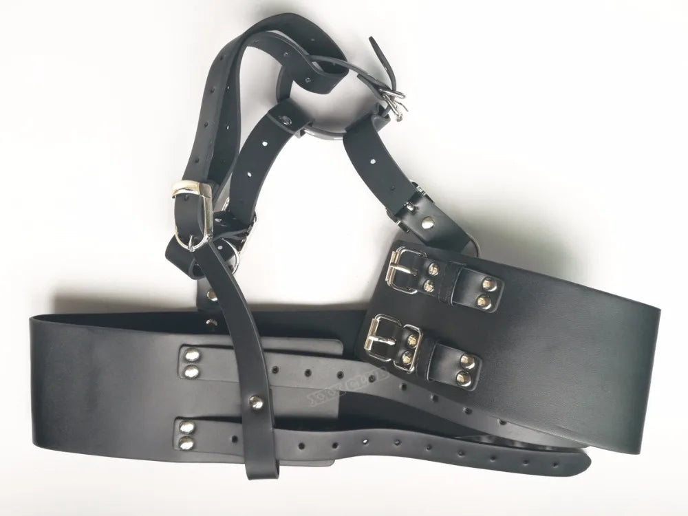 Thierrry Forced Orgasm Restraint Kit Chastity Briefs  Wtrap Device AV Vibrator Masturbation Belt Wrist to Thigh Cuffs Bondage