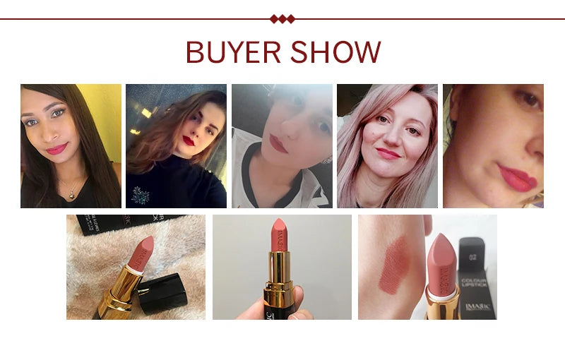IMAGIC Lipstick Moisturizer Lips Smooth Lip Stick Long Lasting Charming Lip Lipstick Cosmetic Beauty Makeup 12 Colors
