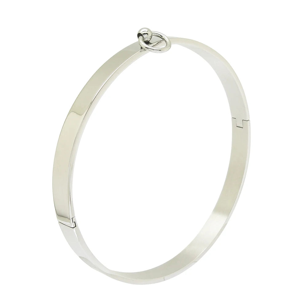 Polished Stainless Steel Slave Choker Necklace Gold Black Silver Color Fetish Wear Women's Jewelry