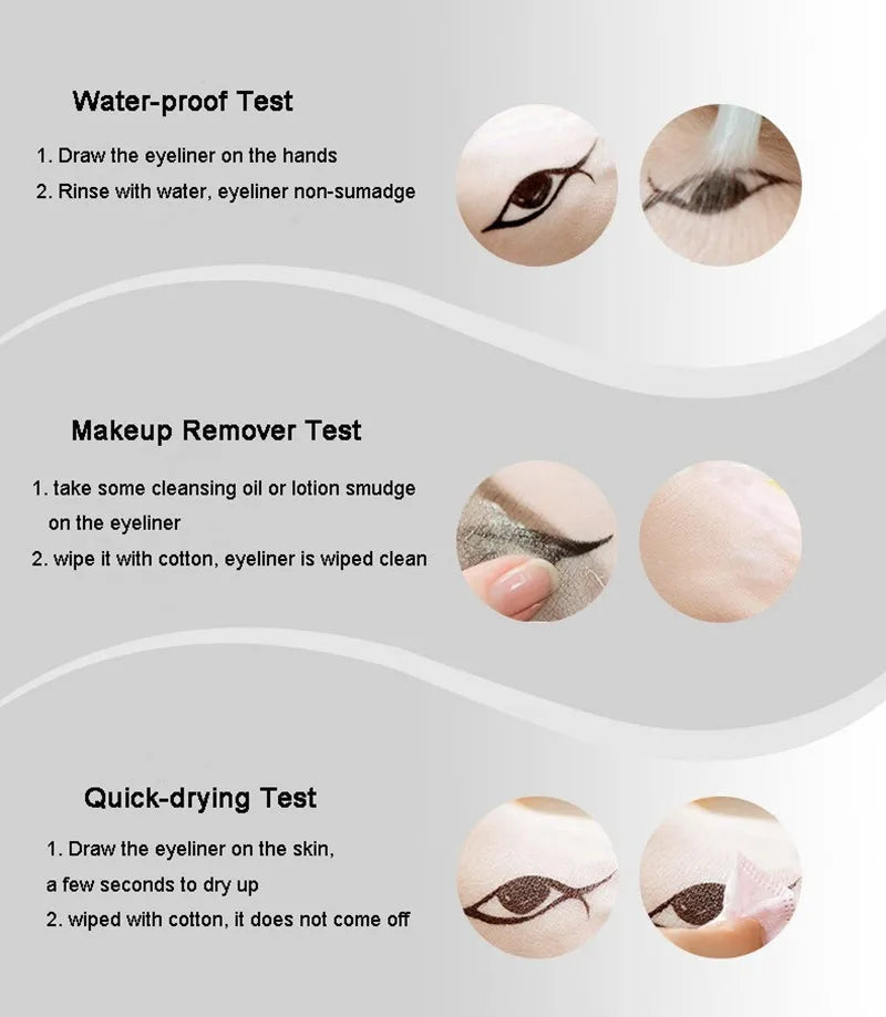 Music Flower 2 In 1 Brown + Black Eyeliner Gel Make Up Water-proof Eye Liner Kit Eye Makeup Tool With Brush 24H Long Lasting