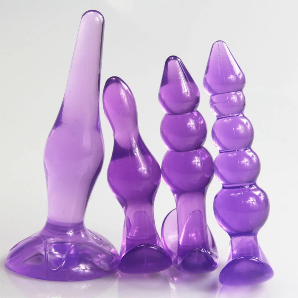 4pcs/lots butt plugs Bubbles Beginner Anal Plug Sex Toys for Men Women backyard anus stopper Plug Waterproof Body Massager