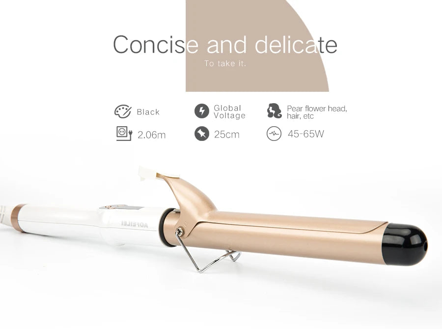 2025 New Electric Hair Curler with LCD Screen Digital Curling Iron Hair Curlers Irons 19-38mm Professional Curling Iron Curler