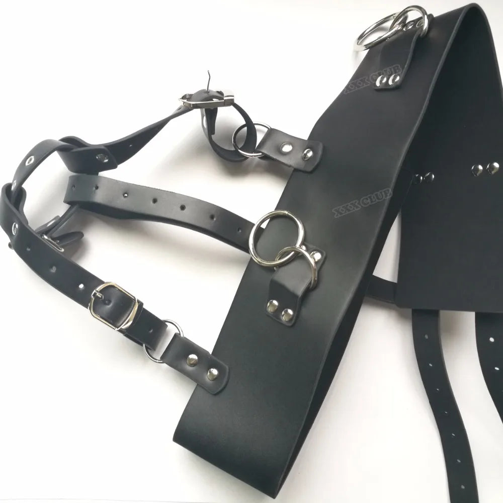 Thierrry Forced Orgasm Restraint Kit Chastity Briefs  Wtrap Device AV Vibrator Masturbation Belt Wrist to Thigh Cuffs Bondage