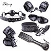 Thierrry Forced Orgasm Restraint Kit Chastity Briefs  Wtrap Device AV Vibrator Masturbation Belt Wrist to Thigh Cuffs Bondage