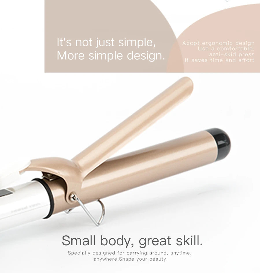 2025 New Electric Hair Curler with LCD Screen Digital Curling Iron Hair Curlers Irons 19-38mm Professional Curling Iron Curler