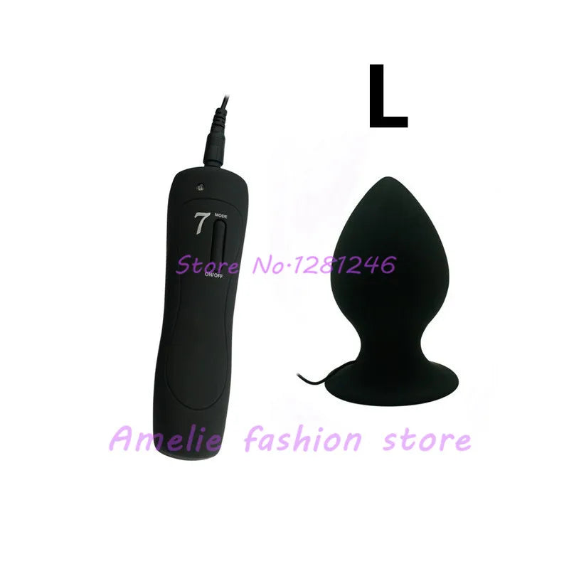 Super Big Size 7 Mode Vibrating Silicone Butt Plug Large Anal Vibrator Huge Anal Plug Unisex Erotic Toys Sex Products L XL XXL