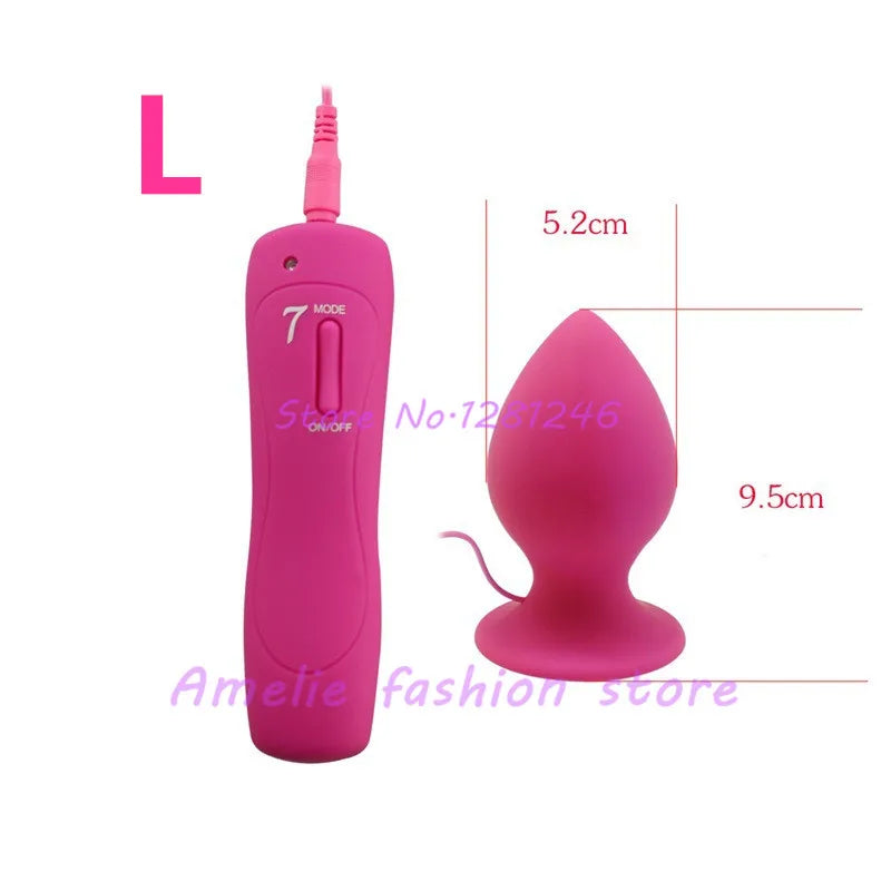 Super Big Size 7 Mode Vibrating Silicone Butt Plug Large Anal Vibrator Huge Anal Plug Unisex Erotic Toys Sex Products L XL XXL