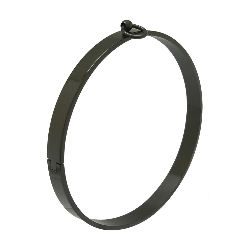 Polished Stainless Steel Slave Choker Necklace Gold Black Silver Color Fetish Wear Women's Jewelry