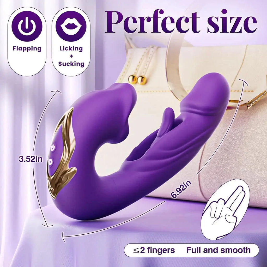 Drop Shipping 3 in 1 Realistic Tongue Licking and Slap Vibrator Clitoris Stimulation Female G Spot Orgasm Dildo Vibrator