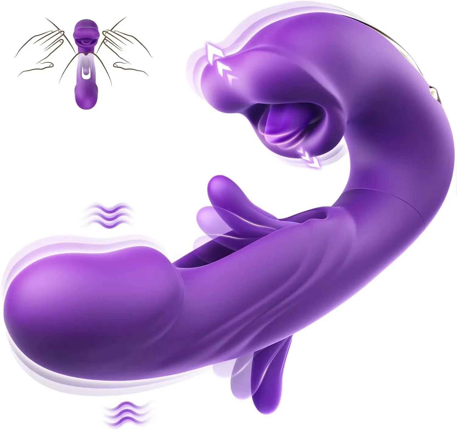 Drop Shipping 3 in 1 Realistic Tongue Licking and Slap Vibrator Clitoris Stimulation Female G Spot Orgasm Dildo Vibrator