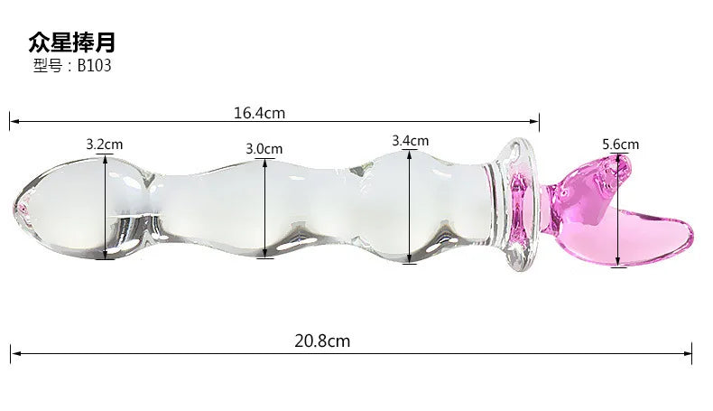 Glass Dildo Sex Penis Large Crystal Pink Heart Butt Plug Vagina Ball Big Glass Anal Dildo Bead Fake Penis Sex Toys For Women Gay